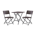 3-piece Plastic Outdoor Folding Table And Chairs Set