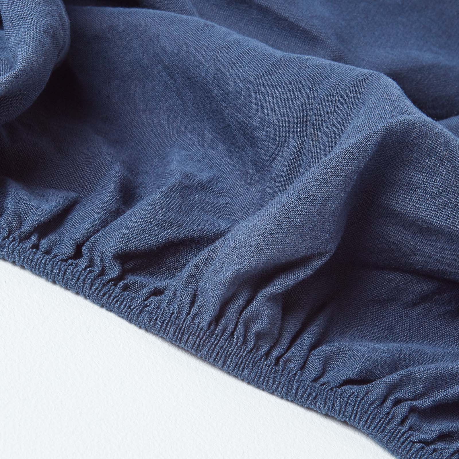 Luxury Linen Deep Fitted Sheet | Super King | Navy Blue