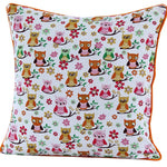 Cotton Owls Pattern Cushion Cover | 45cm x 45cm | Red