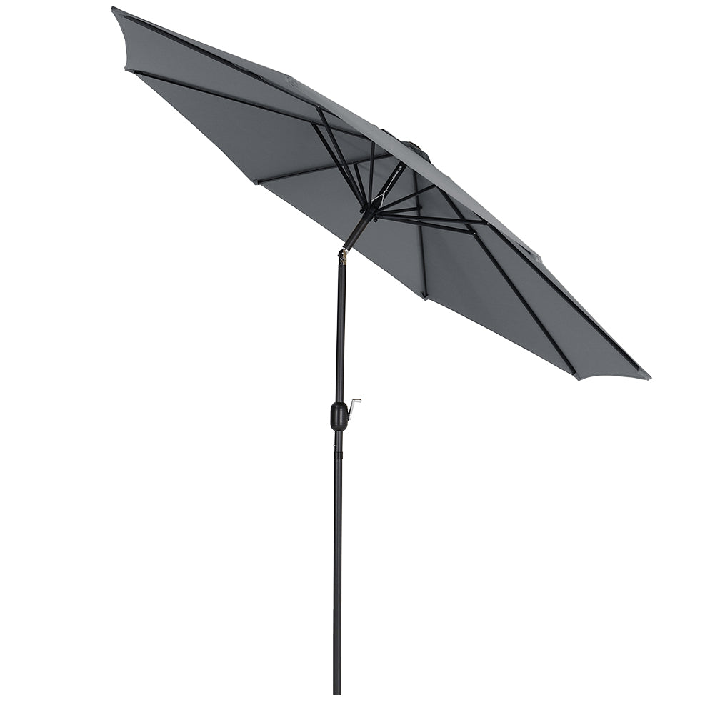 3m Garden Parasol Adjustable Tilting Parasol With Crank Handle For Outdoor Garden Patio Camping Without Base | One Size | Grey