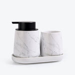 Marble 3-piece Bathroom Set Recycled Ceramic Eco-clay - Liquid