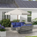 Garden Parasol Patio Umbrella With Ruffles | Gray