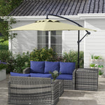 3m Cantilever Banana Parasol W/ Cross Base | Beige