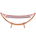 Outdoor Hammock With Stand, Arc Wooden Frame Safe Rope