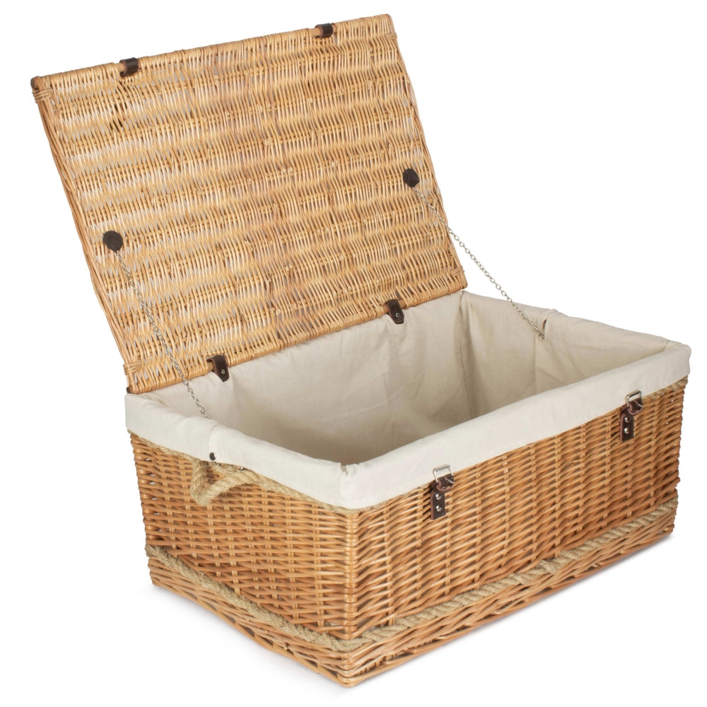 Wicker 72cm Rope Handled Trunk Picnic Basket | White