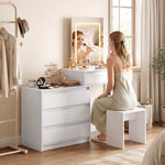 HOMCOM Vanity Makeup Desk Led Mirror Bedroom White
