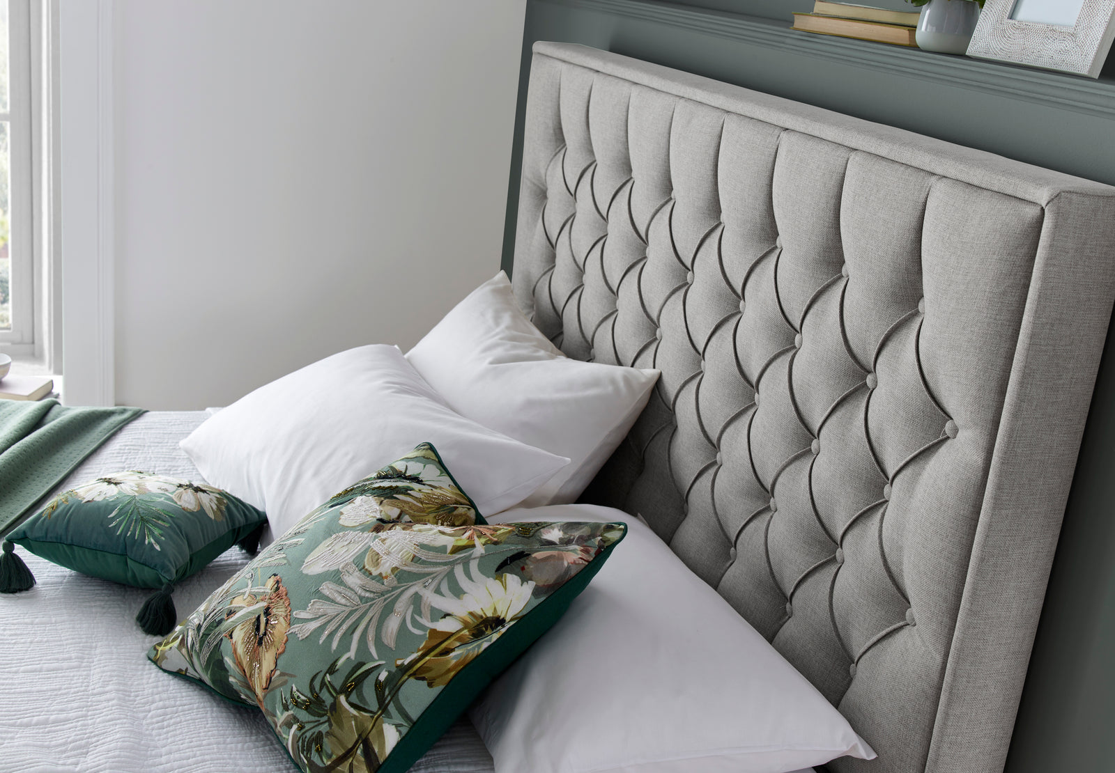 Wilson Fabric Ottoman Bed | Double | Grey