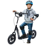 Push Scooter Teen Kids Stunt Bike Ride On With 12" Eva Tyres | Black