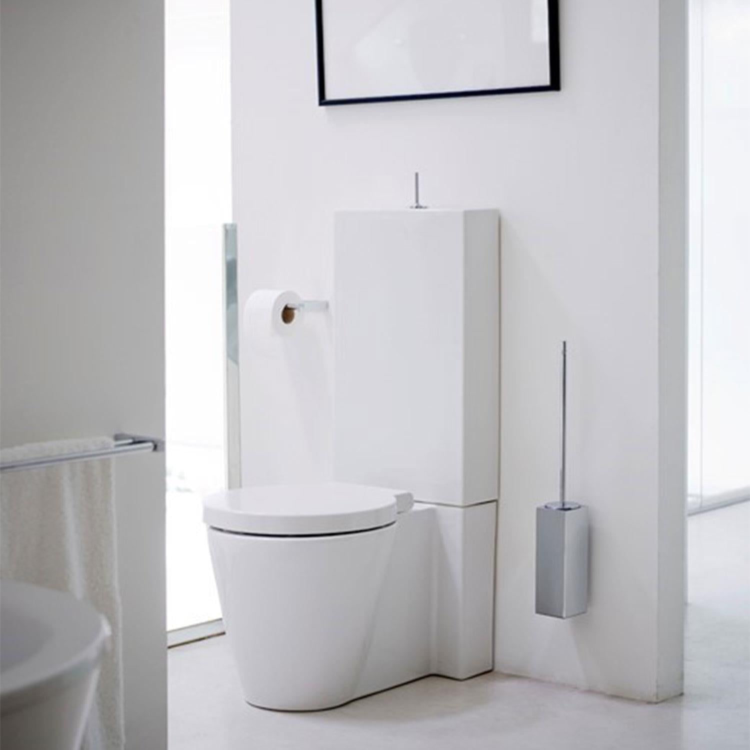 Toilet Brush, Siver Gloss, Wall-mounted. Collection Metric