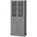 HOMCOM Tall Kitchen Cupboard, 5-tier Storage Cabinet With Adjustable Shelves