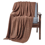 Combed Cotton Cable Knit Throw | 130cm x 170cm | Chocolate