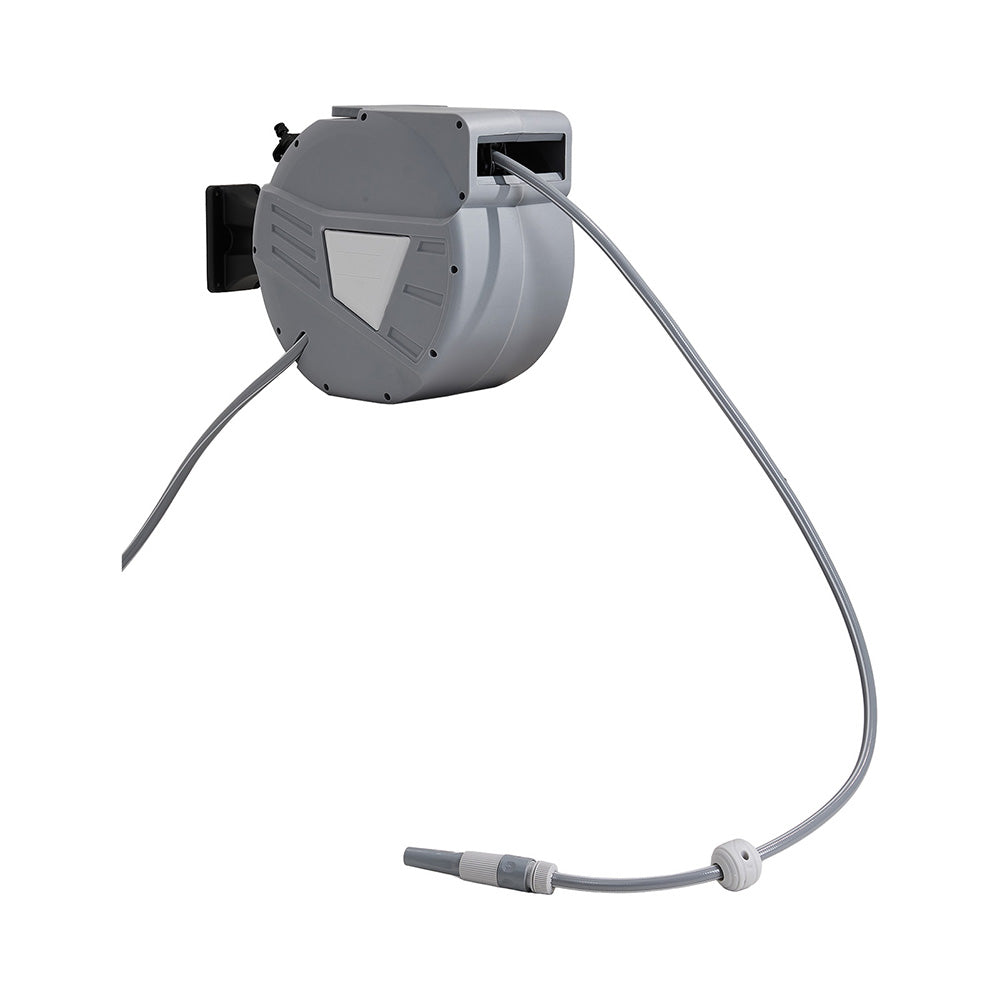 Wall Mounted Retractable Garden Hose Reel With Spray Nozzle | Small