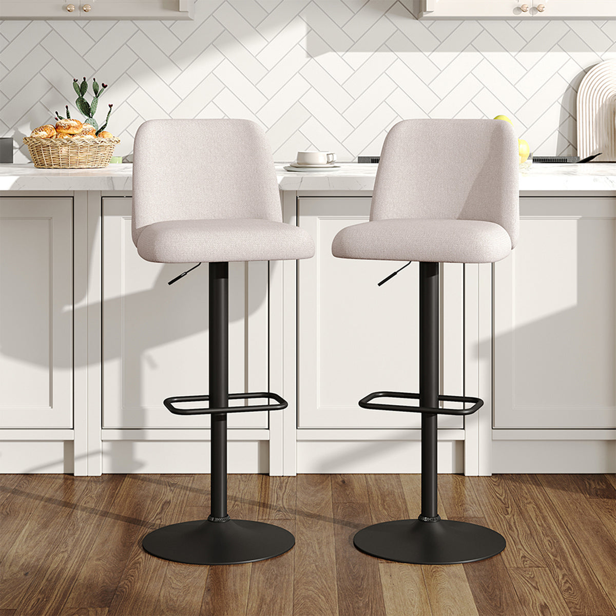 Breeins Set Of 2 Height Adjustable Swivel Bar Stools