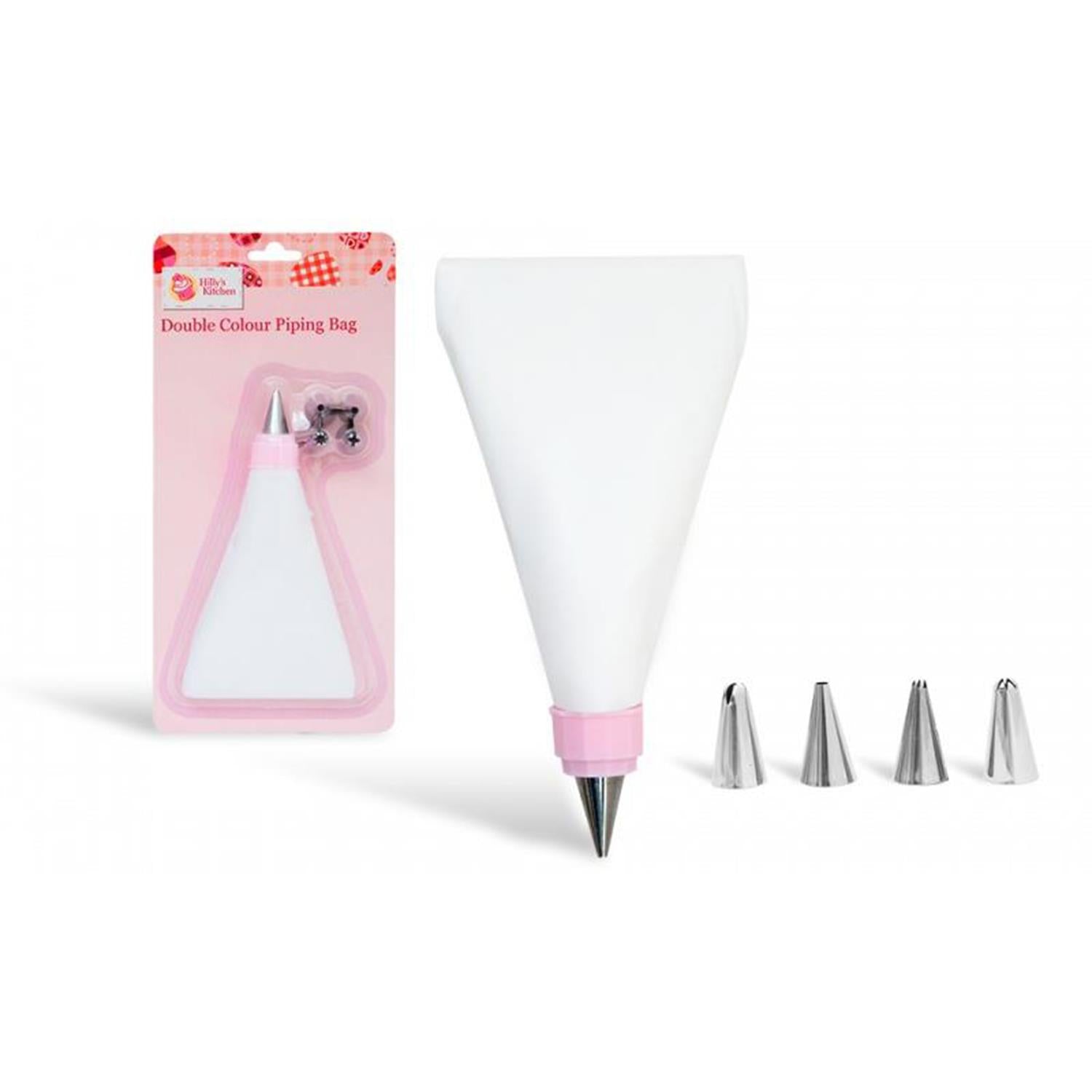 Haven Hilly's Kitchen Piping Bag With 5 Nozzles Double Pastry Pocket Cakes Decoration