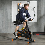 Exercise Bike Indoor Cycling W/ Lcd Display, Heart Sensor | Orange