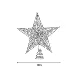 Decorative Star Sequins Christmas Tree Topper With Led Lights | Silver