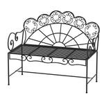 Outsunny Garden Bench, Metal Outdoor Patio Garden Loveseat, Black