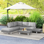 3pc Rattan Wicker Sofa Set With Tea Table & Cushions