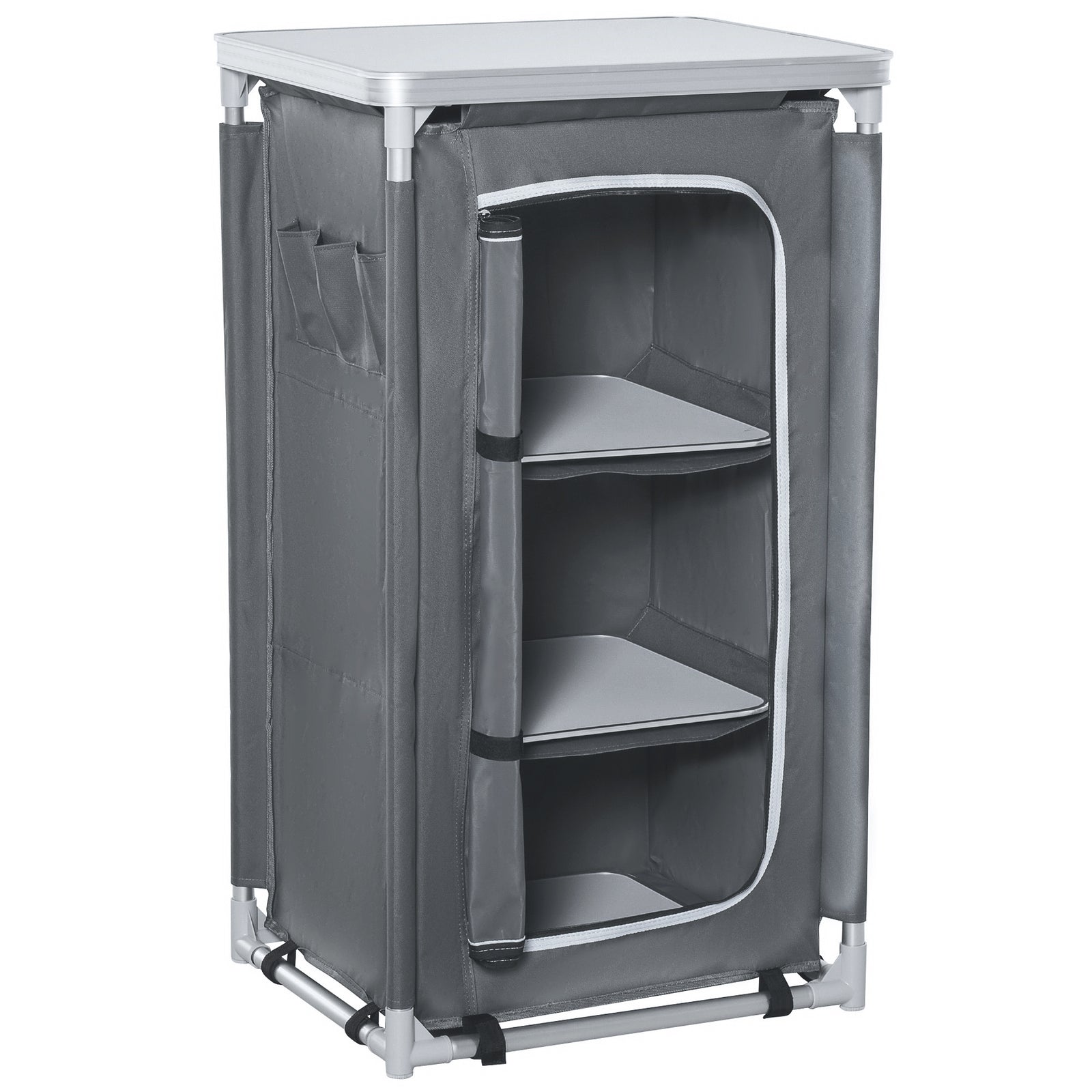 Outdoor 3-shelf Camping Cupboard Kitchen Station Cook Table