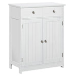 Bathroom Floor Storage Cabinet W/ 2 Drawers Door Cupboard | One Size | White