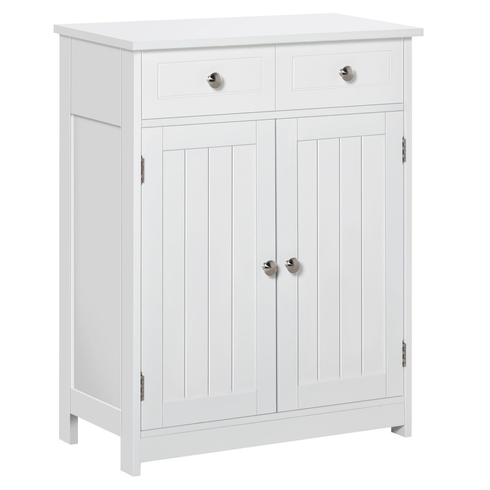 Bathroom Floor Storage Cabinet W/ 2 Drawers Door Cupboard | One Size | White