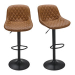 Set Of 2 Pu Leather Counter Swivel Height Bar Stools For Pub Dining Room