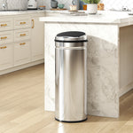 50l Sensor Bin, Stainless Steel Kitchen Bin With Automatic Close | Silver