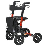 HOMCOM Lightweight Walking Frame With Adjustable Handle, Red