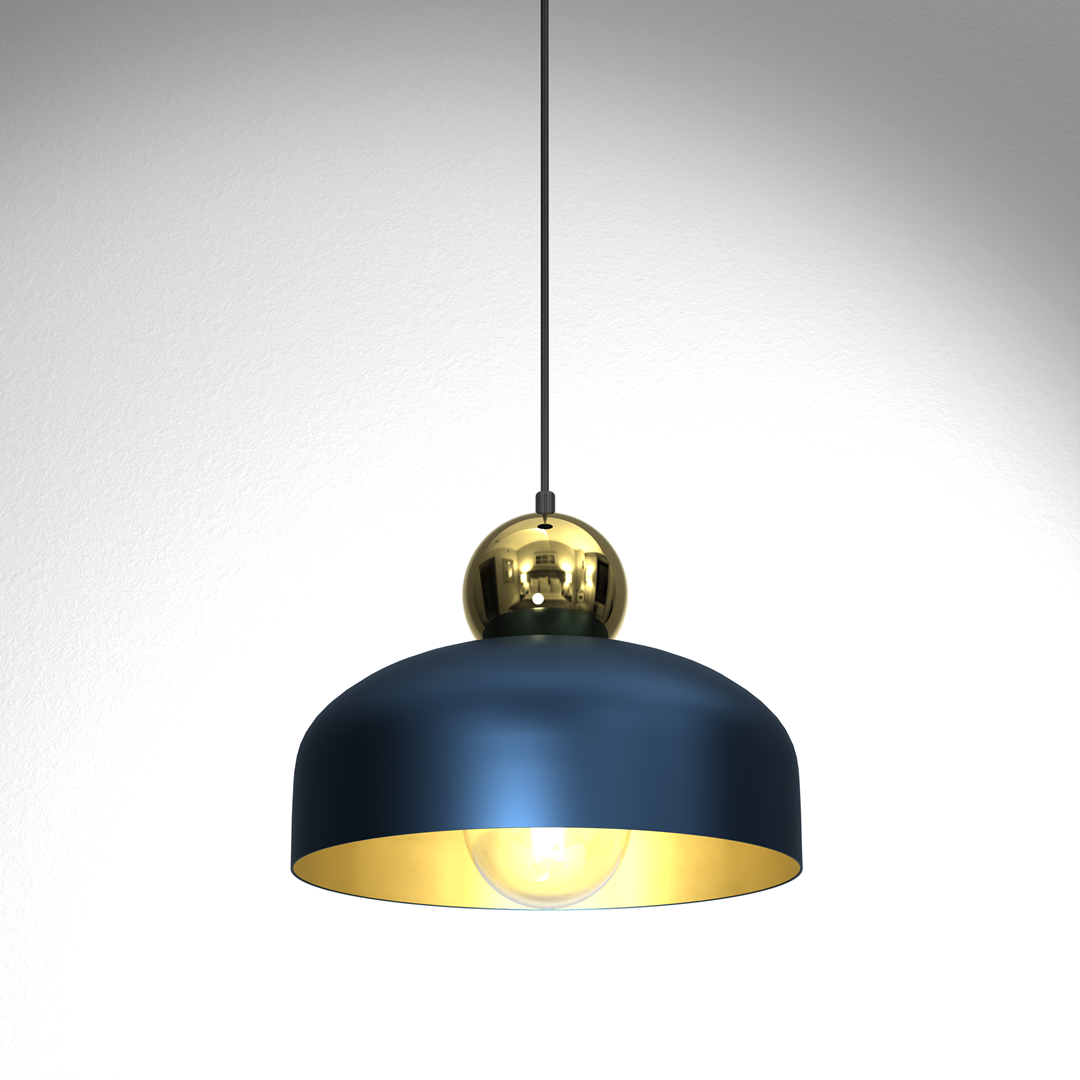 Harald Pendant Lamp 1xe27 A Stylish Hand Made 30cm Lamp | Navy Blue