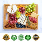 BlauKe Wood Cutting Board For Kitchen 43x32cm - Extra Large Bamboo Cutting Board With Juice Groove, Butcher Block, Chopping Board