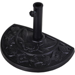 9kg Half Round Parasol Umbrella Base Resin Outdoor Garden