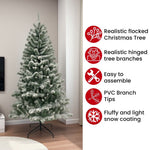 6ft Premium Snow Filled Grand Fir Full Artificial Christmas Tree 1000 Branch Tips