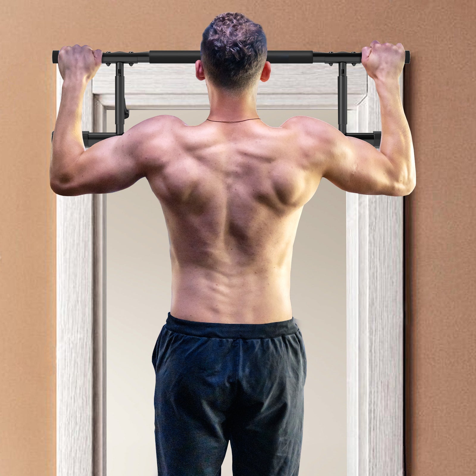 Pull-up Bar Doorway With Resistance Bands, No Drilling | Medium