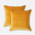 Set Of 2 Velvet Cushion Covers | 40cm x 40cm | Mustard