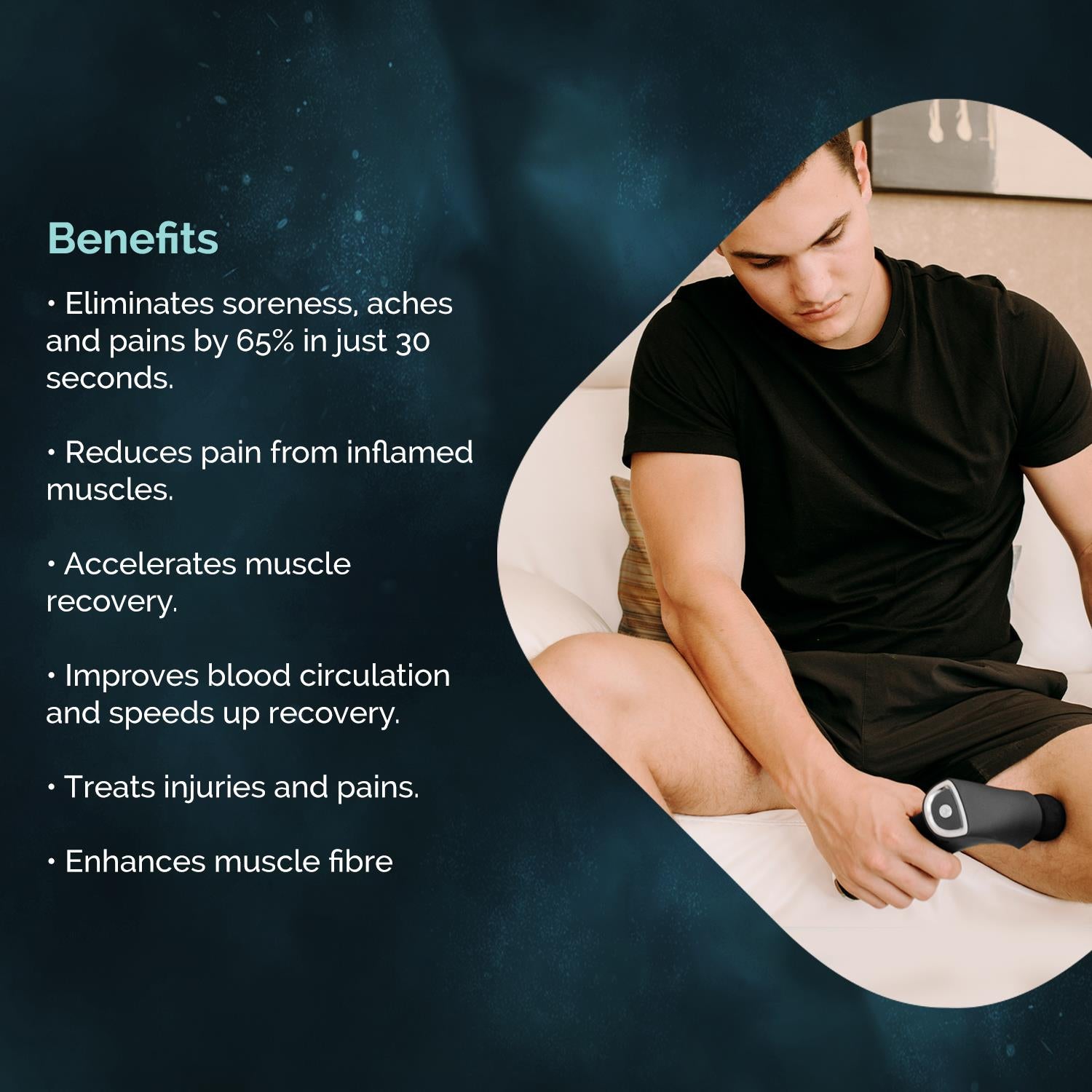 Massage Gun Compact Size 1500mah Battery 3 Speed Modes Muscle