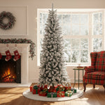 Flocked Christmas Tree With X-frame Stand | 6ft