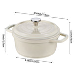 4.75l Enameled Cast Aluminium Dutch Oven Pot With Lid | Cream