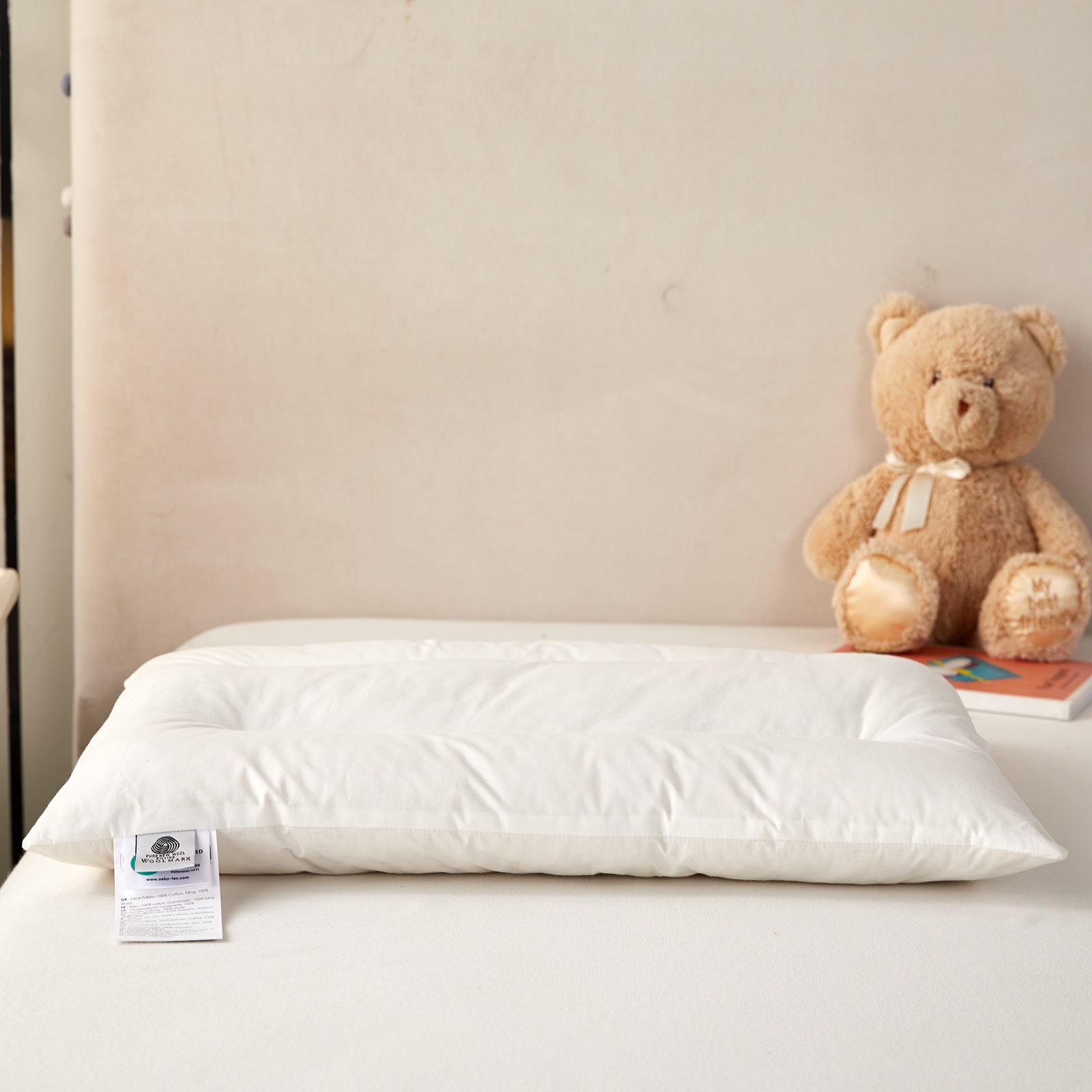 Premium Wool Kids Pillow With Quilted Case, 40 X 60 Cm