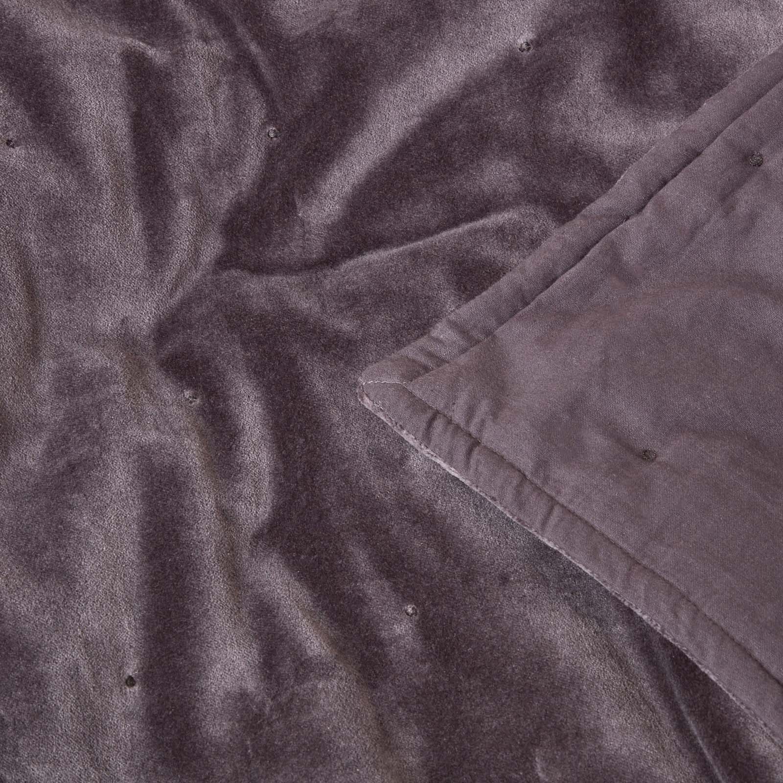 Velvet Cotton Quilted Throw | 150cm x 200cm | Dark Grey
