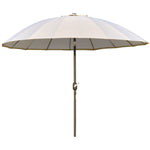 2.5m Curved Parasol With Metal Pole | White