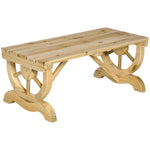 Rustic Wooden 2-person Bench Wheel-shaped Legs Reinforced | Coffee