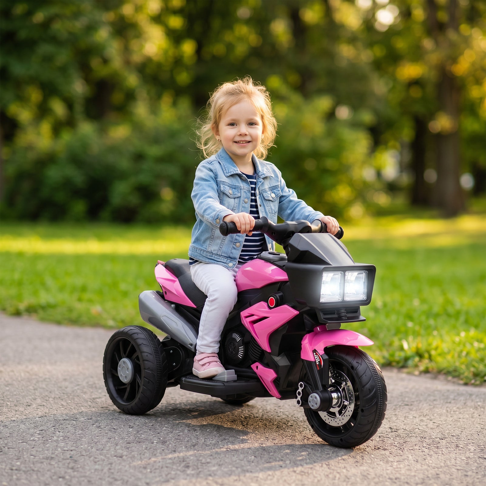 Kids Electric Motorcycle Ride-on Toy W/ High-traction Wheels | Pink