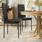 Set Of 2 Pu Leather Upholstered Dining Chairs | Black