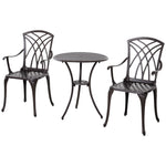 3 Pcs Coffee Table Chairs Garden Furniture Set W/ Hole