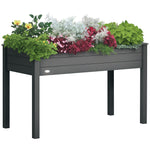 Outsunny Garden Wooden Planter Flower Raised Bed