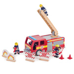 Wooden Fire Engine Toy, Features Removable Roof