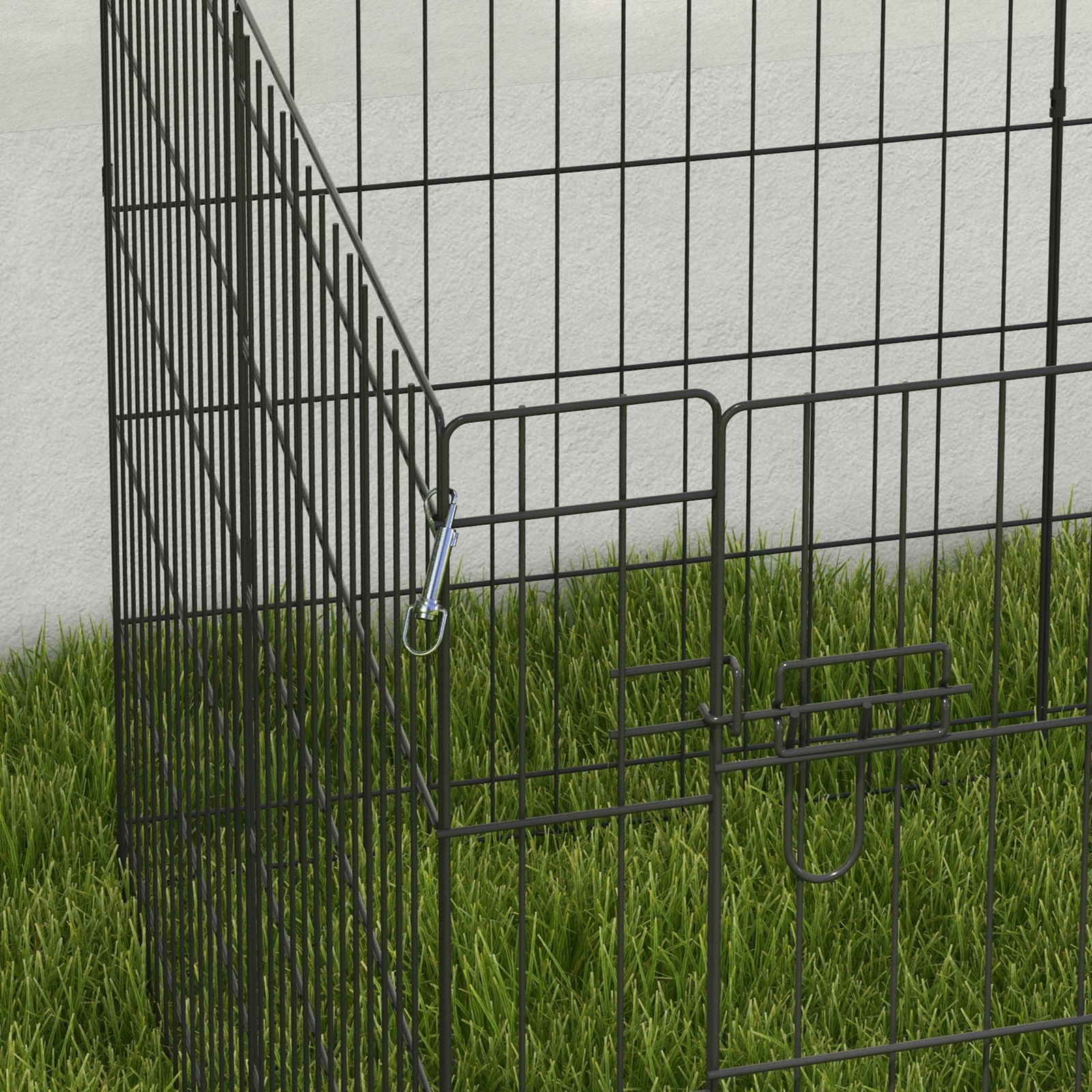 8 Panel Diy Dog Pen With Door For Indoor/outdoor Use, 76cm High