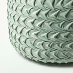 Grace Pleated Velvet Pouffe | 50cm x 35cm | Green