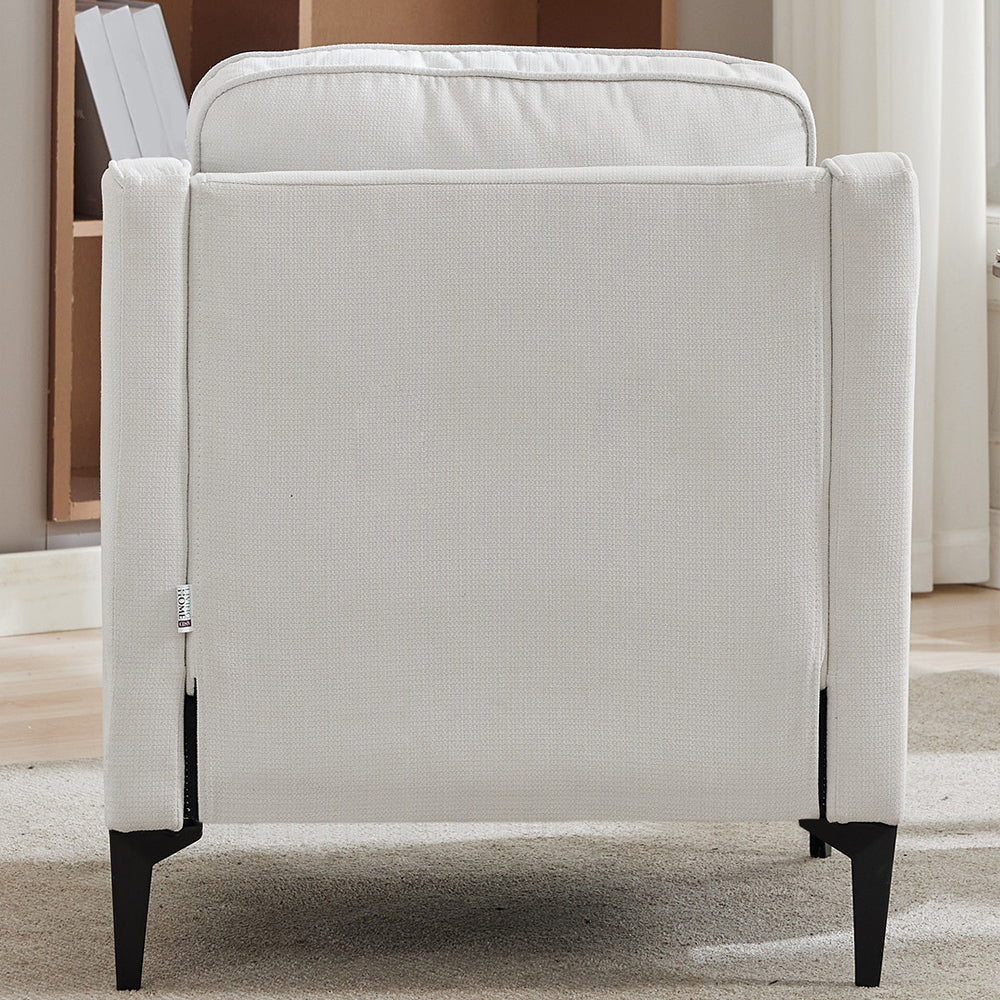 Contemporary Off-white Linen Armchair – Stylish Upholstered Single Sofa For Living Room