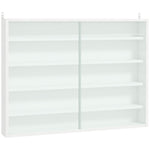 5-tier Wall Display Shelf Unit Cabinet Shelves Glass Doors | One Size | White